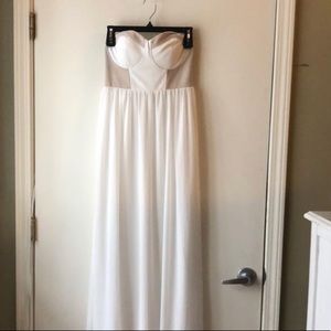 NWT Gianni Bini ivory & tan maxi dress